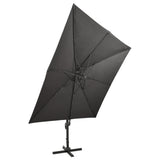 Cantilever Garden Parasol with Pole and LED Lights Anthracite 300 cm 312346
