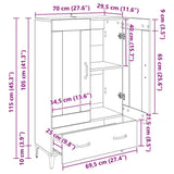 Highboard Artisan Oak 70 x 31 x 115 cm Engineered Wood and Iron 880861