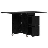 Dinning Table 2 pcs 140 x 80 x 77 cm Engineered Wood Black Oak 3424933