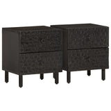 ZNTS Bedside Cabinets 2 pcs Black 40x33x46 cm Solid Wood Mango 356818