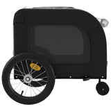 ZNTS Pet Bike Trailer Black and Grey Oxford Fabric and Iron 93853