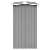 Garden Log Storage Shed Galvanised Steel 172x91x154 cm Grey 44858