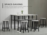 6-Piece Bar Table Set, 2 Breakfast Tables with 4 Stools, Counter Height Dining Tables & Chairs for T3398P344776
