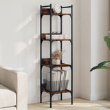 Bookshelf 4-Tier Smoked Oak 35x30x138.5 cm Engineered Wood 838850