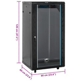 Network Cabinet with Storage Black 600 x 600 x 1200 mm Steel 30268