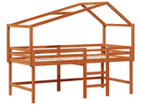Loft Bed Frame Wax Brown 90 x 190 cm Solid Pine Wood 3422747