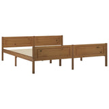 Bed Frame Honey Brown Solid pinewood, Plywood Super King Durable 322115
