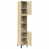 Bathroom Cabinet Sonoma Oak 30x30x190 cm Engineered Wood 847388