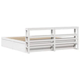 Bed Frame with Headboard White 200x200 cm Solid Wood Pine 3306331