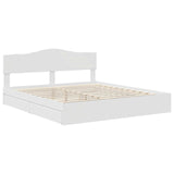 Storage Bed with Headboard White 200 x 200 cm Engineered Wood 3413061