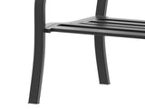 Garden Bench Furniture Patio Park 2 Person Chair Seat Steel Black 120cm Outdoor T3398P325199