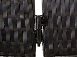 Room Divider 5 Panels Black Poly Rattan 365364