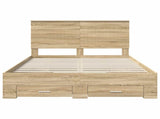 Bed Frame with Drawer Sonoma Oak 140 x 200 cm Engineered Wood 3411298