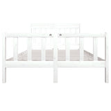 3100700 Bed Frame without Mattress White Solid Wood 140x190 cm