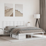Metal Bed Frame without Mattress with Headboard White 160x200cm 355613