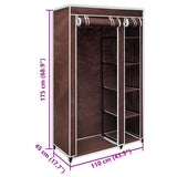 Fabric Wardrobe Brown 60721