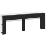 Headboard Cabinet with Storage Black Engineered Wood 8001229