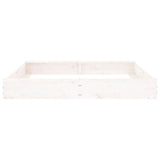 Sandbox with Seats White Square Solid Wood Pine 825038