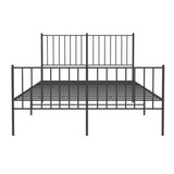 Metal Bed Frame without Mattress with Footboard Black 120x200cm 350880
