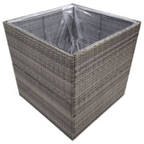 ZNTS Garden Planter Grey 80x80x80 cm Poly Rattan 319177