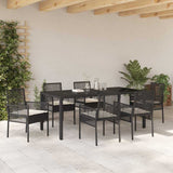 Garden Dining Set 7 pcs Black Poly rattan 3334859