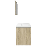 ZNTS 3 Piece Bathroom Furniture Set Sonoma Oak Engineered Wood 3324988