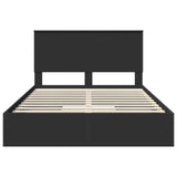 Storage Bed with Headboard Black 150 x 200 cm Engineered Wood 3409539