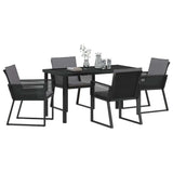 Garden Dining Set 5 pcs Black Powder-Coated Steel 3379319