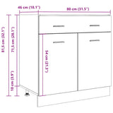 Drawer Bottom Cabinet Lyon Concrete Grey 80x46x81.5 cm Engineered Wood 856091