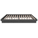 Bed Frame without Mattress Grey Solid Wood Double 819949