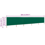 5-panel Wind Screen Fabric 600x120 cm Green 47161