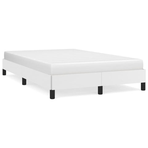 ZNTS Bed Frame White 120x190 cm Small Double Faux Leather 3269620