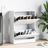 White Wooden Shoe Cabinet with 2 Compartments 241242