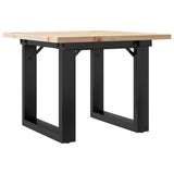 ZNTS Coffee Table O-Frame 50x50x35 cm Solid Wood Pine and Steel 3282659