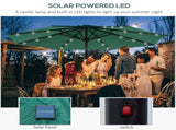 2.7m Patio Garden Umbrella Outdoor Parasol with Tilt Crank and 24 LEDs Lights T3398P324026