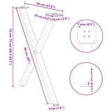 Dining Table Legs X-Shaped 2 pcs White 70x cm Steel 4012917