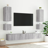 TV Wall Cabinets with LED Lights 2 pcs Grey Sonoma 40.5x35x40 cm 837257