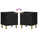 ZNTS Bedside Cabinet Black 40x33x46 cm Solid Wood Mango 4017644