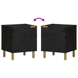 ZNTS Bedside Cabinet Black 40x33x46 cm Solid Wood Mango 4017644