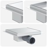 2 in 1 Shower Drain Silver 20 x 20 cm Stainless Steel 304 42015933