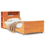 Bed Frame without Mattress Wax Brown 75x190 cm Small Single Solid Wood Pine 3323793