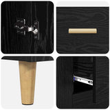 Highboard Black Oak 34.5 x 34 x 180 cm Engineered Wood 3416223