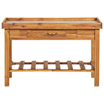 Garden Work Bench with Zinc Top Solid Acacia Wood 46561
