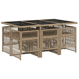 Garden Dining Set Mix beige and black 3210912