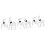 LED Reindeers 6 pcs Silver Fabric 3385897