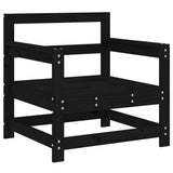 Garden Chairs 2 pcs Black Solid Wood Pine 825496