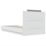 Bed Frame White Engineered Wood, Plywood Small Single Bed Frame 3210066