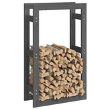 Firewood Rack Grey 60x25x100 cm Solid Wood Pine 822414