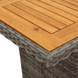 Garden Table with Acacia Wood Top Grey 240x90x75 cm Poly Rattan 365596