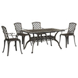 Garden Dining Set Bronze Cast aluminium Medium Ergonomic 3216316